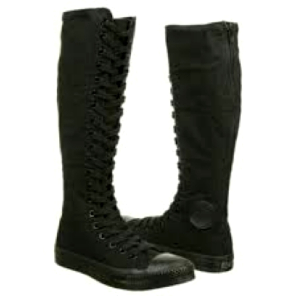 Knee high all black converse